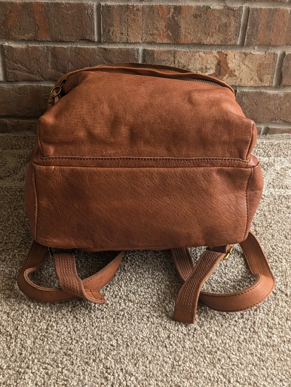 Madewell The Lorimer Leather Backpack English Saddle Brown Casual School Travel - Picture 2 of 9